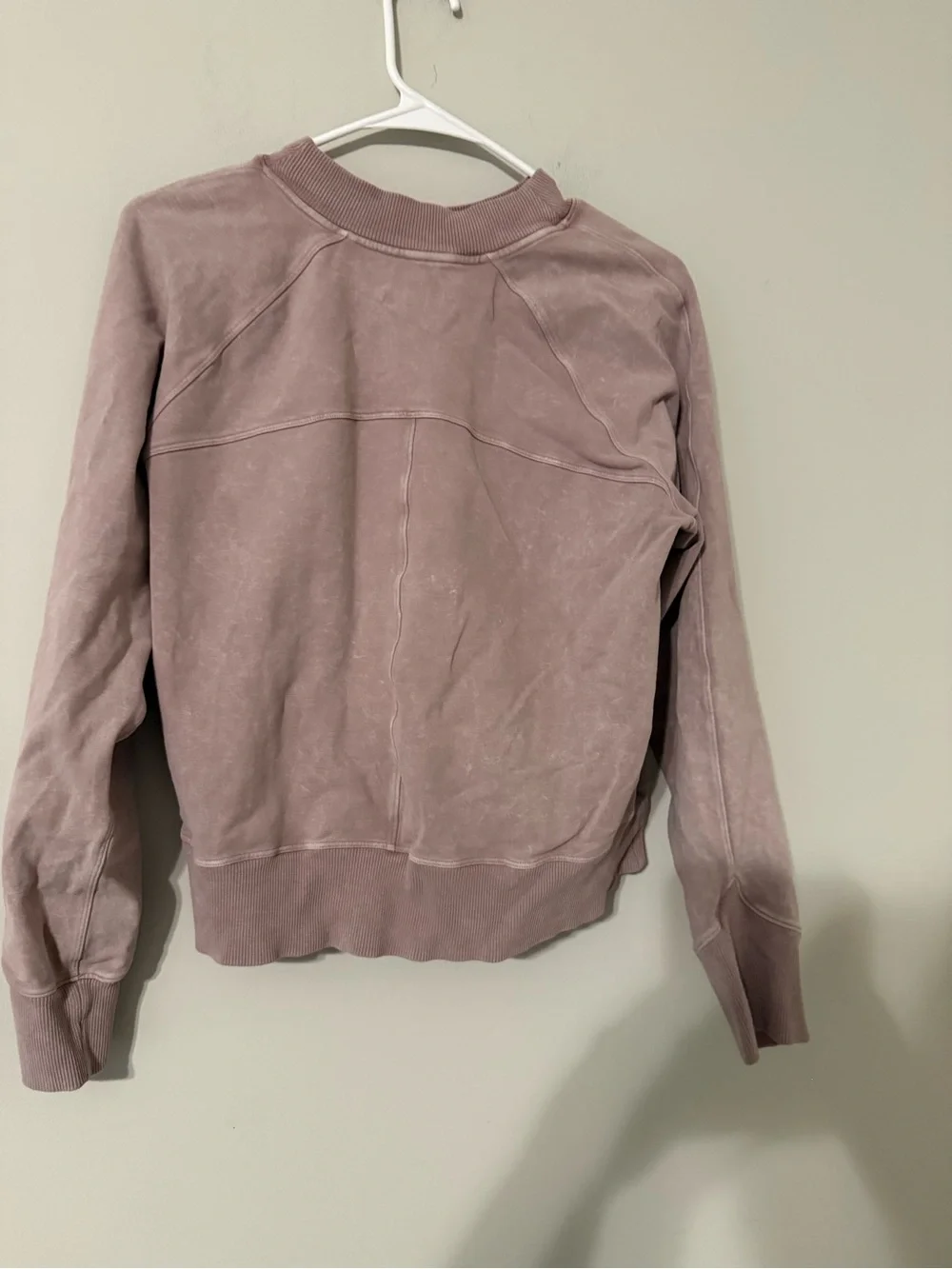 lululemon athletica ready to roll washed mauve crew sweatshirt